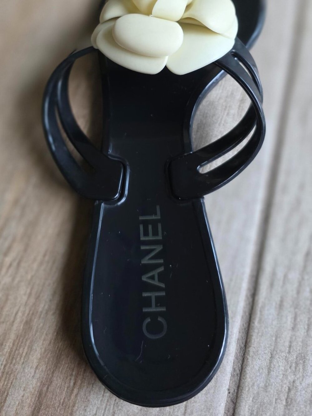 CHANEL CC Jelly Camelia Rubber Jelly Thong Flip Sandals Eur. 38 - Picture 8 of 15